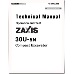 Zaxis 30U-5N (PIN: HCMADQ60_ _0265001-) Compact Excavators Operation and Test Manual (TM14237X19)