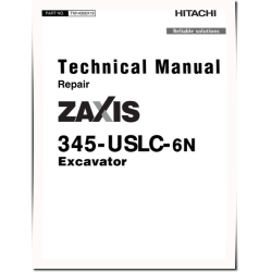 Zaxis 345USLC-6N (PIN from HCMDD560_ _0010001) Crawler Excavators Repair Manual (TM14306X19)