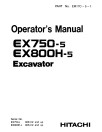 Hitachi EX750-5 and EX800H-5 Crawler Excavator set of Service Manuals