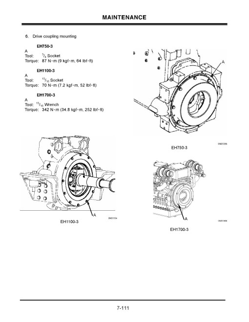 Hitachi EH750-3 Rigid Dump Truck set of Service Manuals