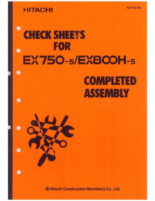 Hitachi EX750-5 and EX800H-5 Crawler Excavator set of Service Manuals