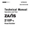 Hitachi Zaxis 210F-3 Road Builders Operation and Test Manual (TM10336)