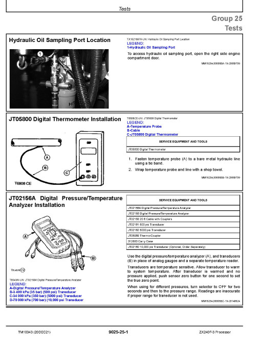 Hitachi Zaxis 240F-3 Processors Operation and Test Manual (TM10343)