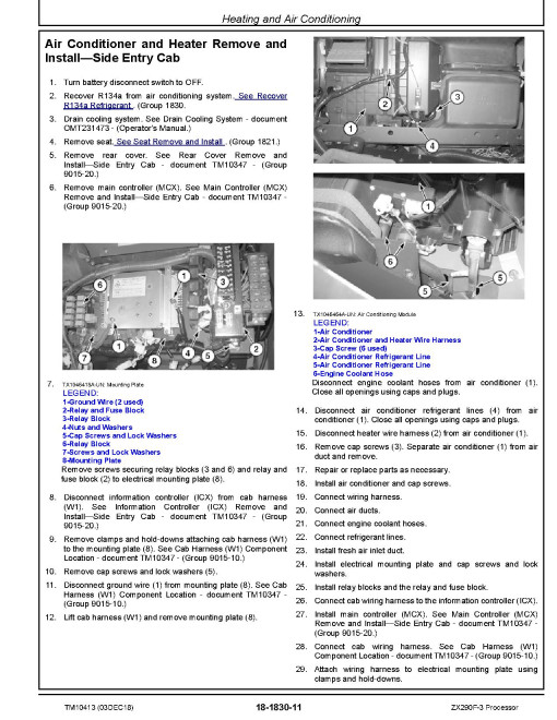 Hitachi Zaxis 290F-3 Processors Repair Manual (TM10413)