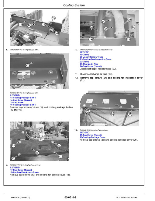Hitachi Zaxis 210F-3 Road Builders Repair Manual (TM10424)