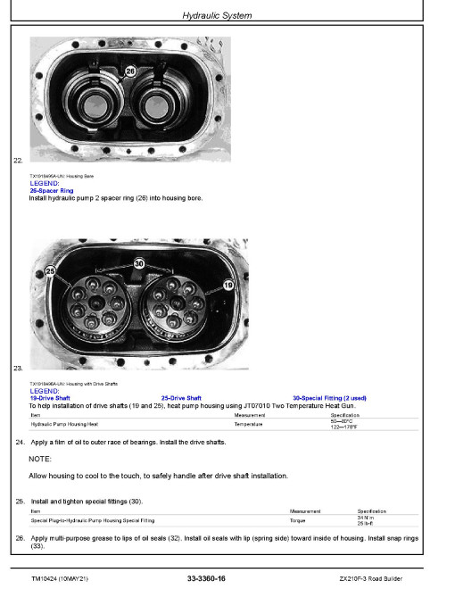 Hitachi Zaxis 210F-3 Road Builders Repair Manual (TM10424)