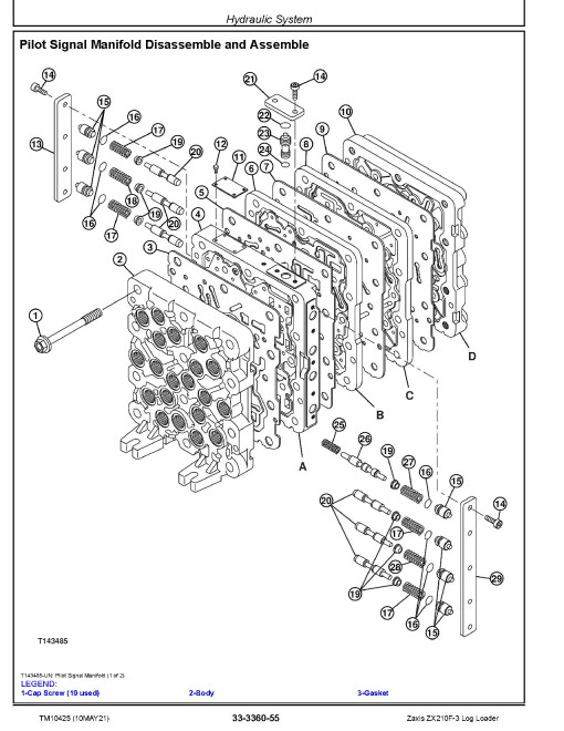 Hitachi Zaxis 210F-3 Log Loaders Repair Manual (TM10425)