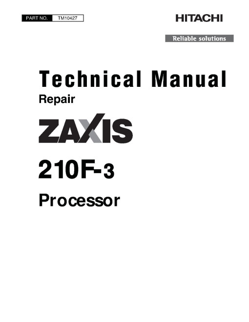 Hitachi Zaxis 210F-3 Processors Repair Manual (TM10427)