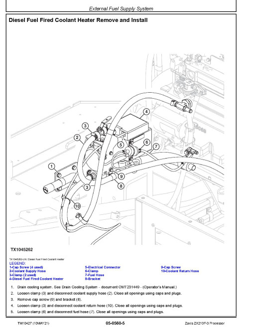 Hitachi Zaxis 210F-3 Processors Repair Manual (TM10427)