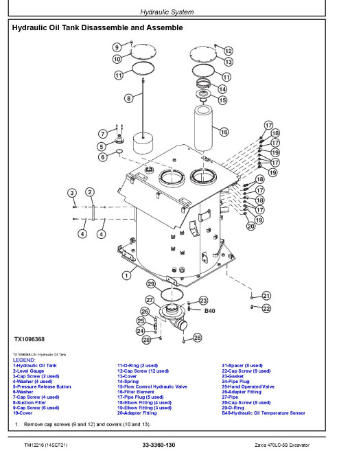 Hitachi Zaxis 470LC-5B Crawler Excavators (SN. from 0030001) Repair Manual (TM12216) Hitachi Zaxis 470LC-5B Crawler Excavators (SN. from 0030001) Repair Manual (TM12216)