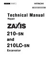 Hitachi Zaxis 210-5N and 210LC-5N Crawler Excavators Repair Manual (TM12357)