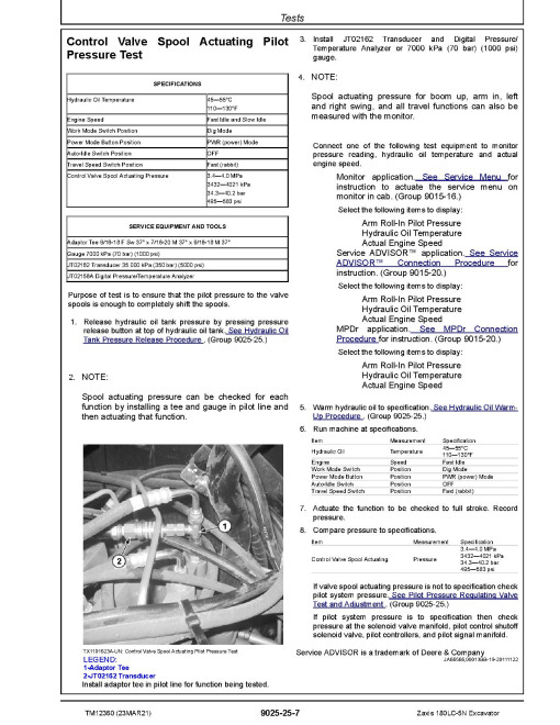 Hitachi Zaxis 180LC-5N (PIN: 1FFDBD70_ _E530001-) Crawler Excavators Operation and Test Manual (TM12360) Hitachi Zaxis 180LC-5N (PIN: 1FFDBD70_ _E530001-) Crawler Excavators Operation and Test Manual (TM12360)