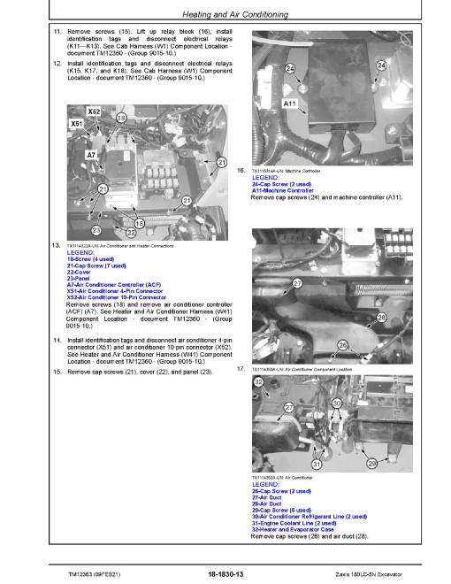 Hitachi Zaxis 180LC-5N (PIN: 1FFDBD70_ _E530001-) Crawler Excavators Repair Manual (TM12363) Hitachi Zaxis 180LC-5N (PIN: 1FFDBD70_ _E530001-) Crawler Excavators Repair Manual (TM12363)