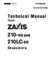 Hitachi 210-5G and 210LC-5G Crawler Excavators (SN. from C330001) Repair Manual (TM12632)