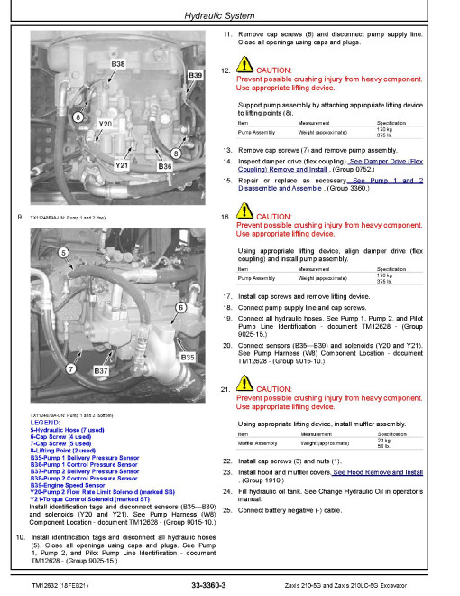 Hitachi 210-5G and 210LC-5G Crawler Excavators (SN. from C330001) Repair Manual (TM12632) Hitachi 210-5G and 210LC-5G Crawler Excavators (SN. from C330001) Repair Manual (TM12632)