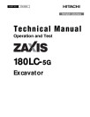 Hitachi Zaxis 180LC-5G (SN. from C530073) Crawler Excavators Operation and Test Manual (TM12636)