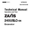 Hitachi Zaxis 245USLC-5N Crawler Excavators (SN. from 60_ _ 0400001, 61_ _ 0400001) Operation and Test Manual (TM12672)