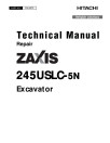 Hitachi Zaxis 245USLC-5N Crawler Excavators (SN. from 60_ _ 0400001, 61_ _ 0400001) Repair Manual (TM12675)