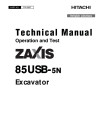 Hitachi Zaxis 85USB-5N (SN. from 60_ _0017001) Compact Excavators Operation and Test Manual (TM12897)