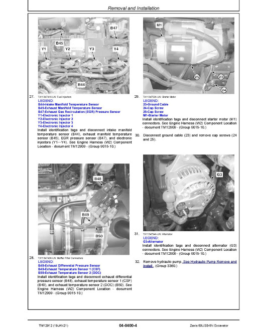 Hitachi Zaxis 60USB-5N (PIN: HCMAFC60_ _0285005-) Compact Excavators Repair Manual (TM12912) Hitachi Zaxis 60USB-5N (PIN: HCMAFC60_ _0285005-) Compact Excavators Repair Manual (TM12912)