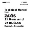 Hitachi Zaxis 210-5G and 210LC-5G Crawler Excavators Repair Manual (TM13075X19)