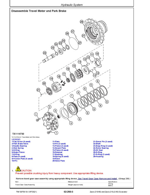 Hitachi Zaxis 210-5G and 210LC-5G Crawler Excavators Repair Manual (TM13075X19) Hitachi Zaxis 210-5G and 210LC-5G Crawler Excavators Repair Manual (TM13075X19)