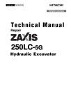Hitachi Zaxis 250LC-5G (PIN from 1F9DCEG1_ _C430001) Crawler Excavators Repair Manual (TM13081X19)