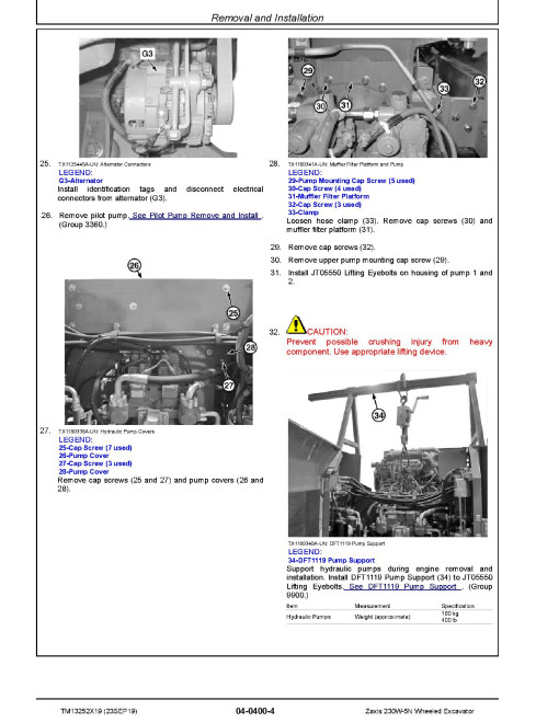 Hitachi Zaxis 230W-5N (PIN: HCMLCC60_ _0004001-) Wheeled Excavators Repair Manual (TM13252X19) Hitachi Zaxis 230W-5N (PIN: HCMLCC60_ _0004001-) Wheeled Excavators Repair Manual (TM13252X19)