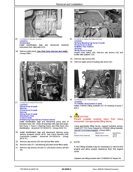 Hitachi Zaxis 190W-5N (PIN: HCMLBD60_ _0004001-) Wheeled Excavators Repair Manual (TM13254X19) Hitachi Zaxis 190W-5N (PIN: HCMLBD60_ _0004001-) Wheeled Excavators Repair Manual (TM13254X19)