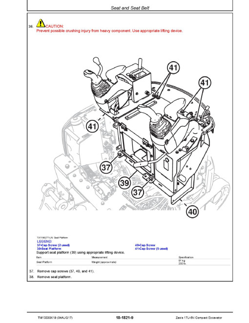 Hitachi Zaxis 17U-5N (PIN: HCMABC60_ _0225005-) Compact Excavators Operation and Test Manual (TM13330X19)