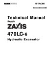 Hitachi Zaxis 470LC-6 (PIN from HCMJAG60_ _0060001) Crawler Excavators Operation and Test Manual (TM13335X19)