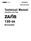 Hitachi Zaxis 130-6N (PIN from 1FFDAP70_ _F140001) Crawler Excavators Operation and Test Manual (TM13997X19)