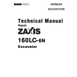 Hitachi Zaxis 160LC-6N (PIN from 1FFDBP70_ _F240001) Crawler Excavators Repair Manual (TM14000X19)