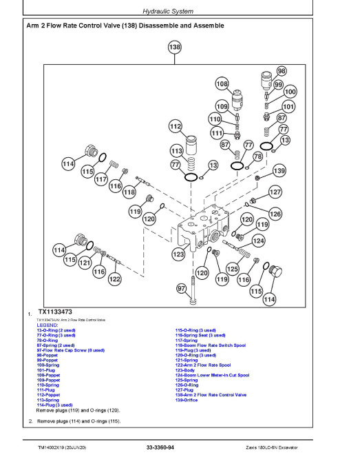 Hitachi Zaxis 180LC-6N (PIN from 1FFDBQ70_ _F540001) Crawler Excavators Repair Manual (TM14002X19) Hitachi Zaxis 180LC-6N (PIN from 1FFDBQ70_ _F540001) Crawler Excavators Repair Manual (TM14002X19)