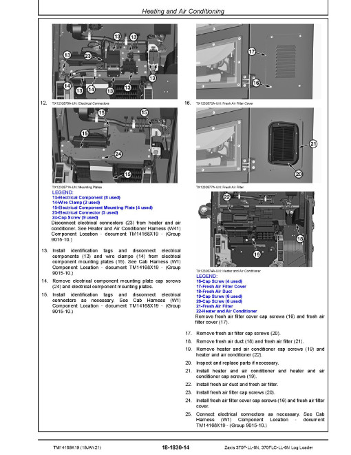 Hitachi Zaxis 370F-LL-6N and 370FLC-LL-6N Log Loaders (PIN: 1FFDDR72_ _F376001-) Repair Manual (TM14169X19)