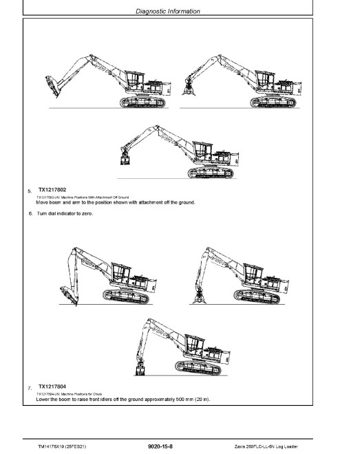 Hitachi Zaxis 260FLC-LL-6N (PIN from 1FFDC271_ _F266001) Log Loaders Operation and Test Manual (TM14176X19)