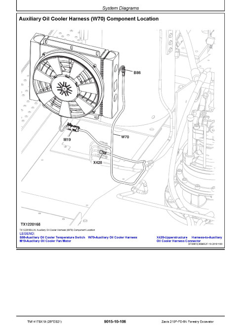 Hitachi Zaxis 210F-FE-6N (PIN from 1FFDC573_ _F212001) Forestry Excavators Operation and Test Manual (TM14178X19)