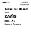 Hitachi Zaxis 30U-5N (PIN: HCMADQ60_ _0265001-) Compact Excavators Repair Manual (TM14238X19)