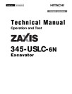 Hitachi Zaxis 345USLC-6N (PIN from HCMDD560_ _0010001) Crawler Excavators Operation and Test Manual (TM14305X19)