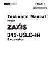 Hitachi Zaxis 345USLC-6N (PIN from HCMDD560_ _0010001) Crawler Excavators Repair Manual (TM14306X19)