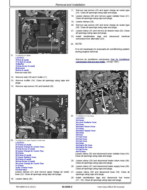 Hitachi Zaxis 350LC-5A (PIN from 1F9DDKG1_ _D070001) Crawler Excavators Repair Manual (TM14380X19) Hitachi Zaxis 350LC-5A (PIN from 1F9DDKG1_ _D070001) Crawler Excavators Repair Manual (TM14380X19)