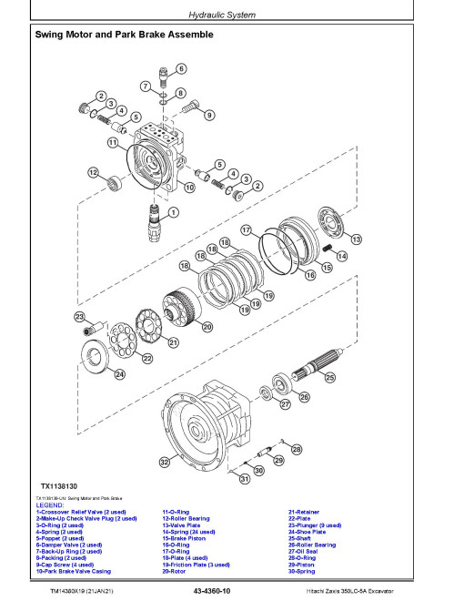Hitachi Zaxis 350LC-5A (PIN from 1F9DDKG1_ _D070001) Crawler Excavators Repair Manual (TM14380X19) Hitachi Zaxis 350LC-5A (PIN from 1F9DDKG1_ _D070001) Crawler Excavators Repair Manual (TM14380X19)