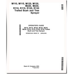 M110, M115, M120, M130, M220, M230, R110, R115, R120, R130 Trailed Bush&Tree Sprayer (Europe) Operators Manual (5FD0001MJD)