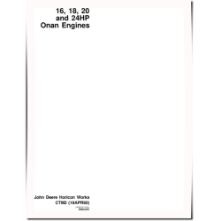 Onan B43E, B43G, B48G, P218G, P220G and T260 Engines Technical Manual (CTM2)
