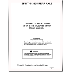 ZF-MULTITRAC MT–S 3105 Rear Axles Component Technical Manual (CTM367)
