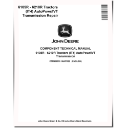 AutoPowr/IVT Transmissions for 6105R - 6210R Tractors (IT4) Component Technical Manual (CTM406019)