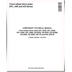 APL-2025, APL-2035, APL-2045, APL-2060, AS-2025, AS-2035, AS-2045, AS-2060 Front Wheel Drive Axles Technical Manual (CTM4509)