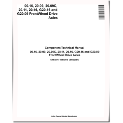 00.16, 20.09, 20.09C, 20.11, 20.16, G20.09 and G20.16 Front Wheel Drive Axles Technical Manual (CTM4870)