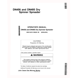 DN456 and DN485 Dry Fertilizer Spreaders (MY2015 - 2016) (Export Edition) Operators Manual (OM312418)