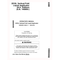 2510L Vertical-Fold Luquid Nutrient Applicators (SN: from 145850) (North America) Operators Manual (OM820002)